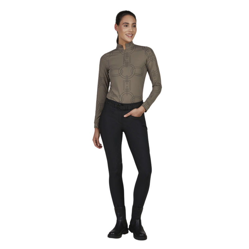 Pikeur Ladies Zip Shirt - Slate Brown-4