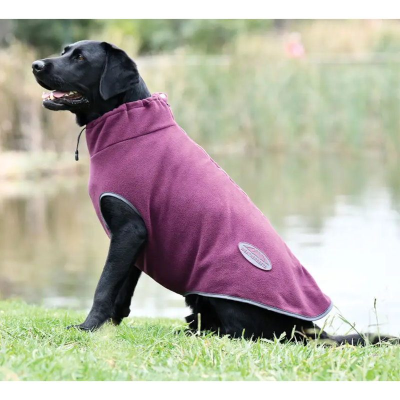 WeatherBeeta ComFiTec Fleece Zip Dog Coat - Maroon/Grey-1