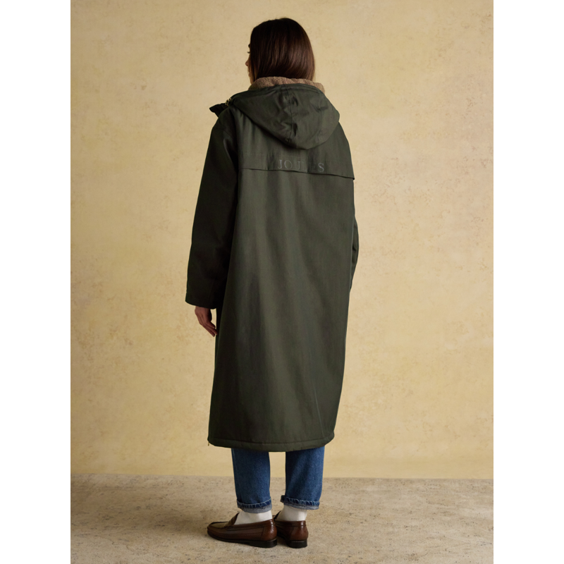 Joules Ladies Coverall Oversized Fleece Lined Waterproof Coat - Rosemary Green-4