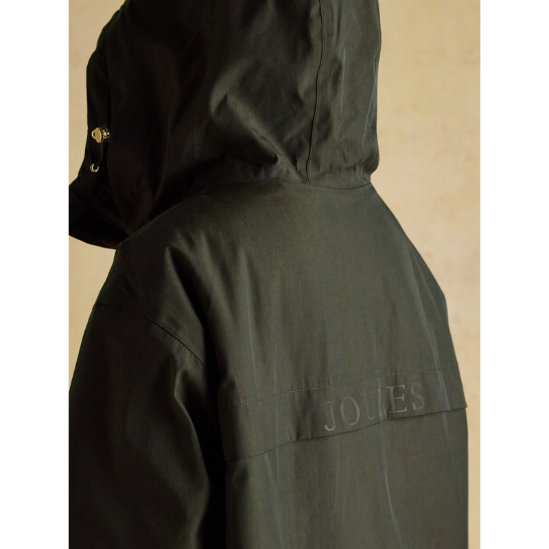 Joules Ladies Coverall Oversized Fleece Lined Waterproof Coat - Rosemary Green-6