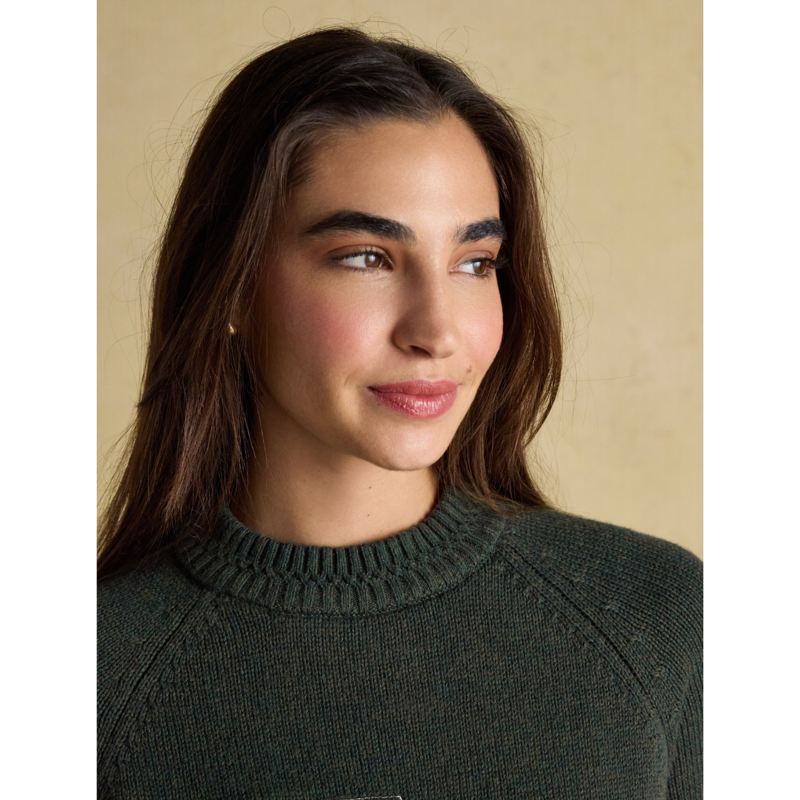 Joules Ladies Rutland Intarsia 4x4 Cotton Rich Knitted Jumper - Green-8