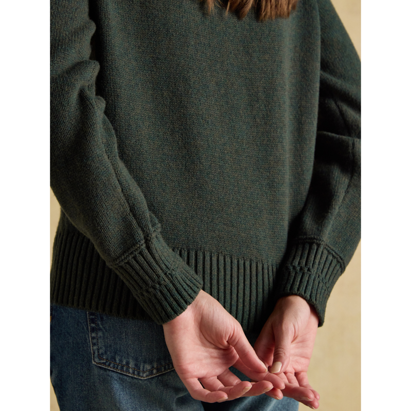 Joules Ladies Rutland Intarsia 4x4 Cotton Rich Knitted Jumper - Green-4