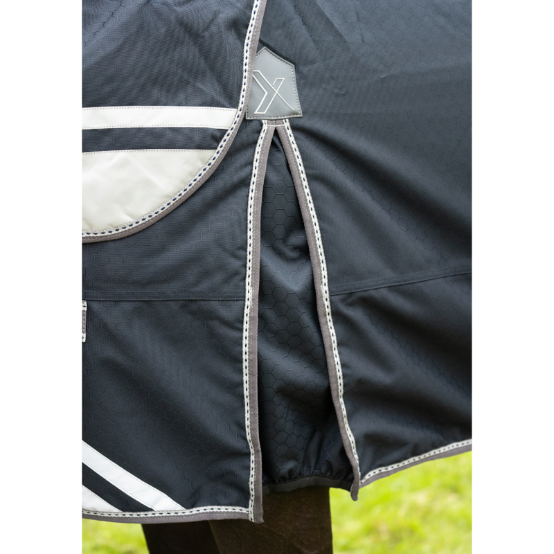 Hy DefenceX Shield 200g Turnout Rug with Detachable Neck - Navy-7