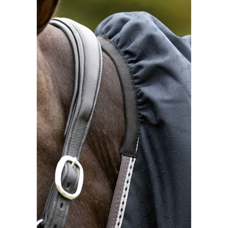 Hy DefenceX Shield 200g Turnout Rug with Detachable Neck - Navy-6