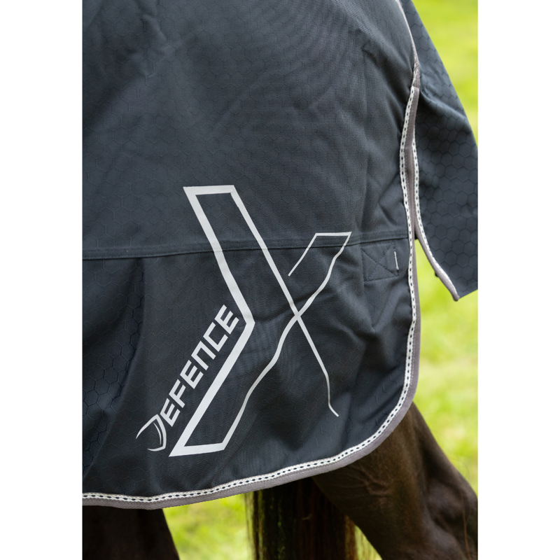 Hy DefenceX Shield 200g Turnout Rug with Detachable Neck - Navy-2