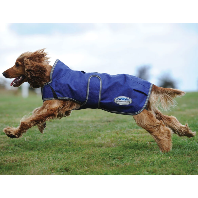 WeatherBeeta ComFiTec Premier Free Duo Deluxe Parka Dog Coat - Dark Blue/Grey/White-2