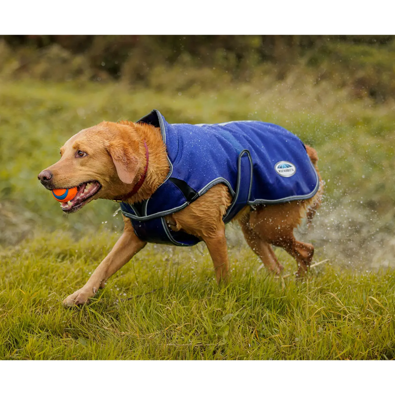 WeatherBeeta ComFiTec Premier Free Parka Deluxe Dog Coat Medium - Dark Blue/Grey/White-1