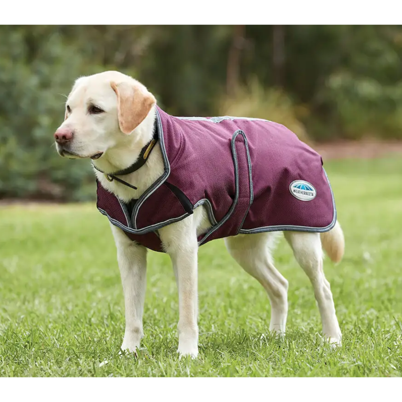 WeatherBeeta ComFiTec Premier Free Parka Deluxe Dog Coat Medium - Maroon/Grey/White-2