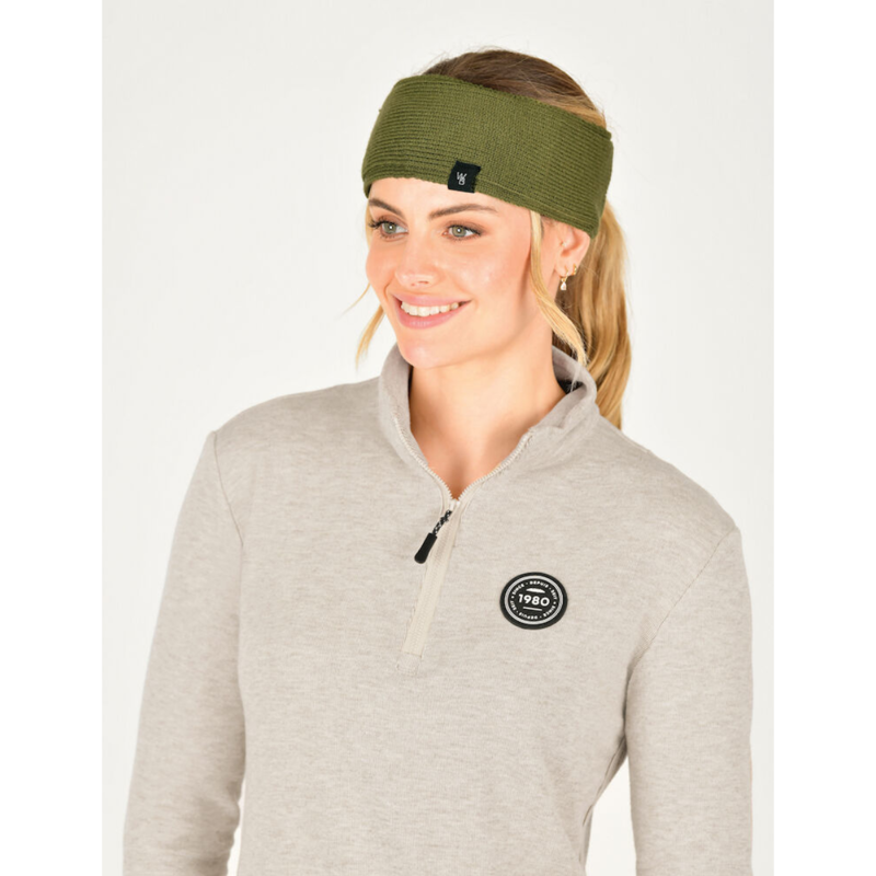 WeatherBeeta Fleece Lined Ponytail Headband - Olive Nights-1