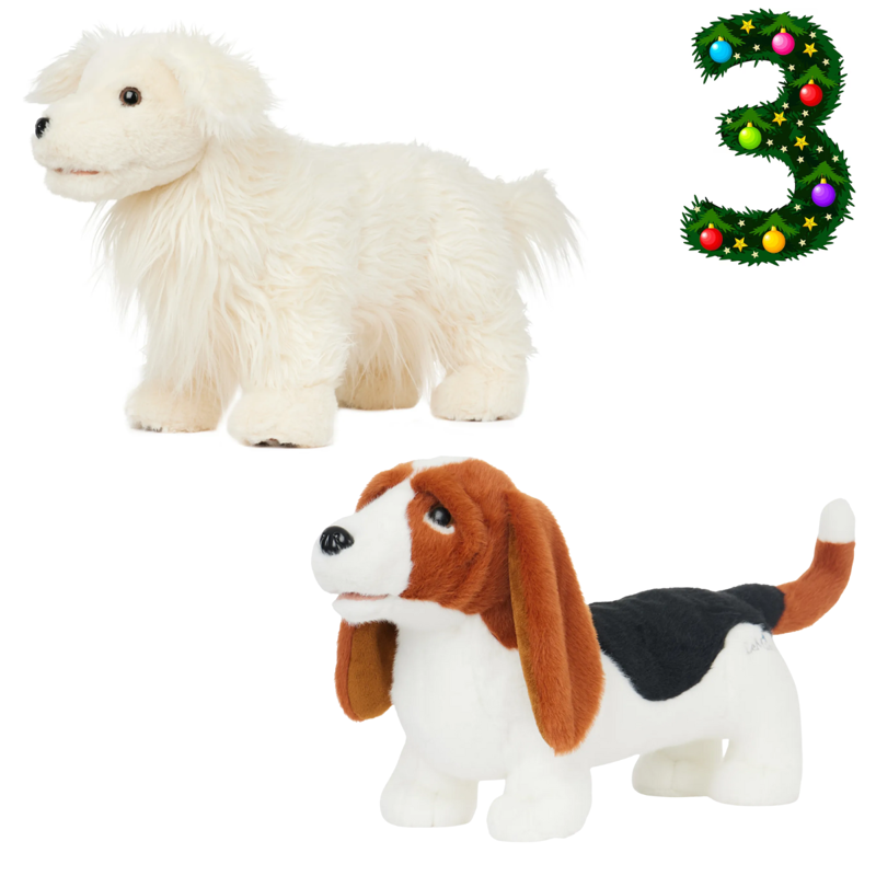 Advent Day 3 - LeMieux Toy Puppy Golden Retriever Luna and Basset Hound Boris