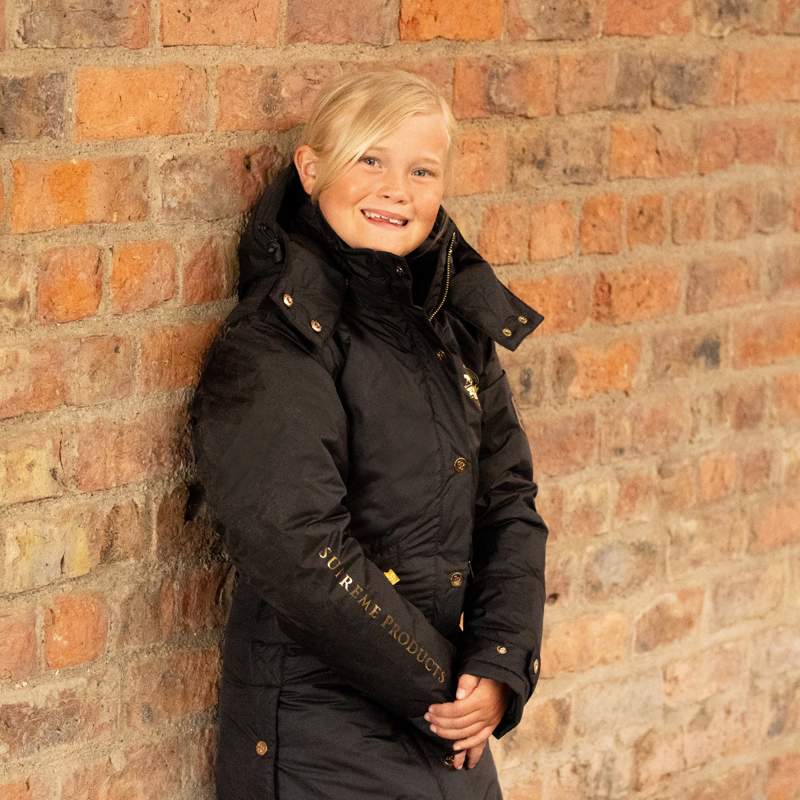 Advent Day 18 - Supreme Products Active Junior Show Rider Waterproof Coat - Black/Gold-4