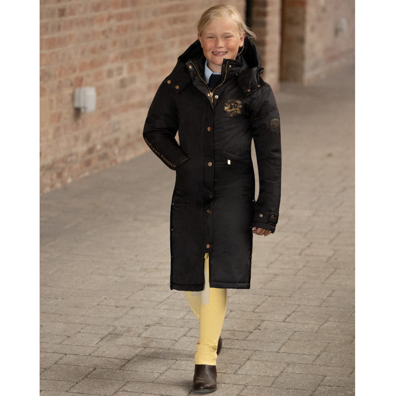 Advent Day 18 - Supreme Products Active Junior Show Rider Waterproof Coat - Black/Gold-2