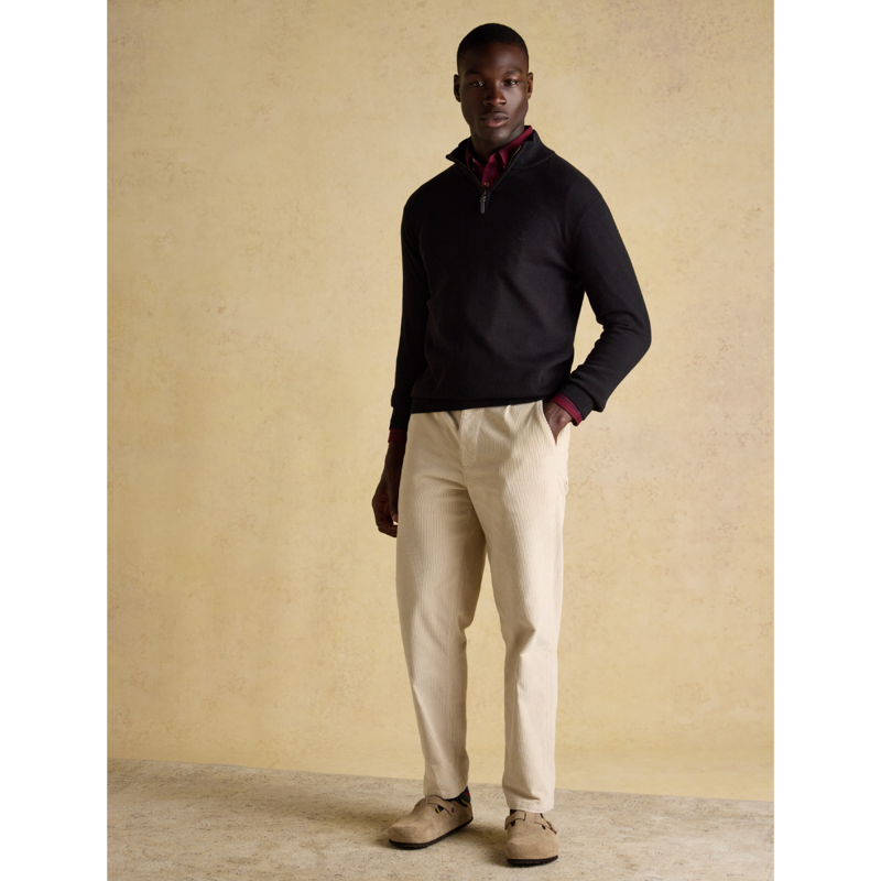 Joules Men's Hillside Quarter Zip Knitted Jumper - Black-3