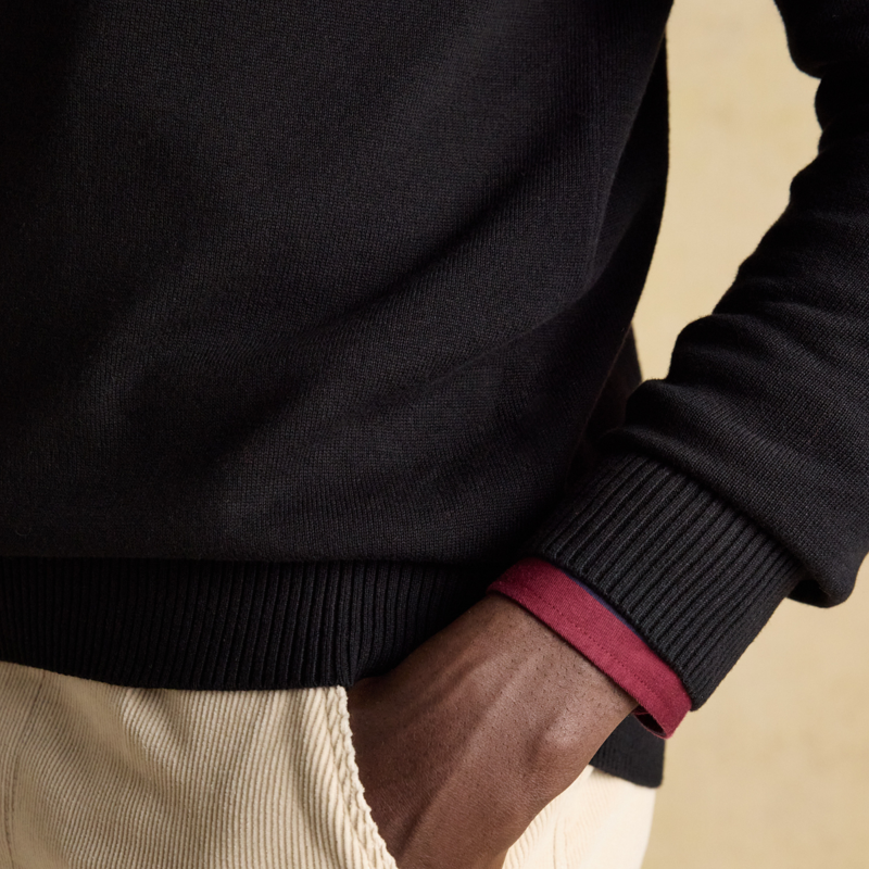 Joules Men's Hillside Quarter Zip Knitted Jumper - Black-5