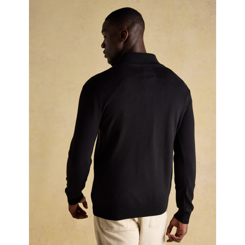 Joules Men's Hillside Quarter Zip Knitted Jumper - Black-2