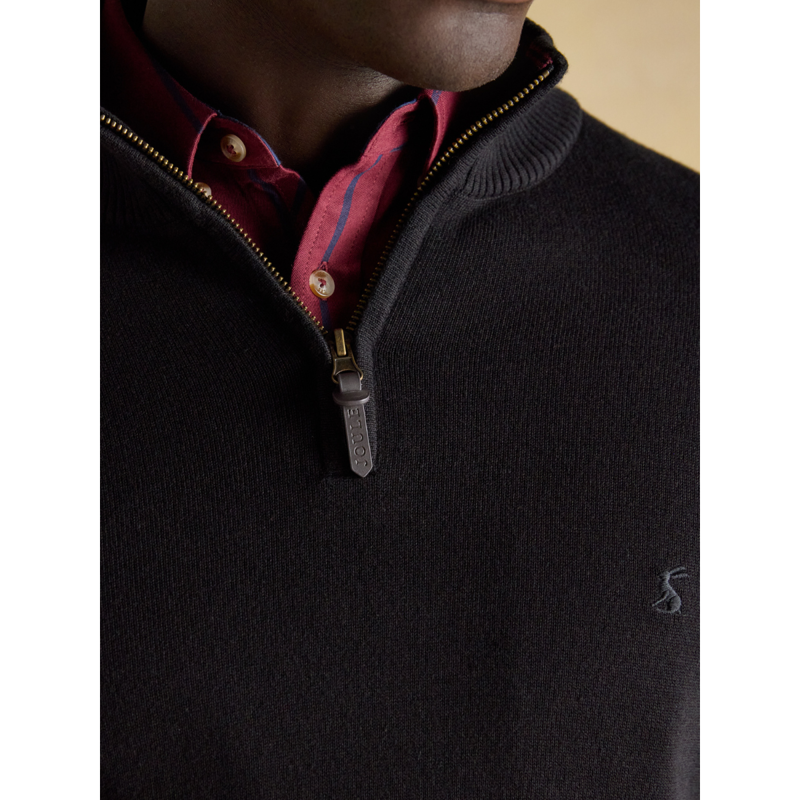 Joules Men's Hillside Quarter Zip Knitted Jumper - Black-4