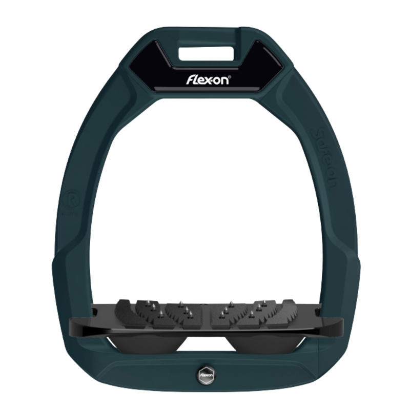 Flex-On Safe-On Inclined Ultra-Grip Stirrups - Dark Green/Black/Black