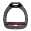 Flex-on Safe-On Junior Inclined Grip Stirrups - Dark Grey/Black/Pink