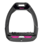 Flex-On Safe-On Inclined Ultra-Grip Stirrups - Dark Grey/Black/Pink