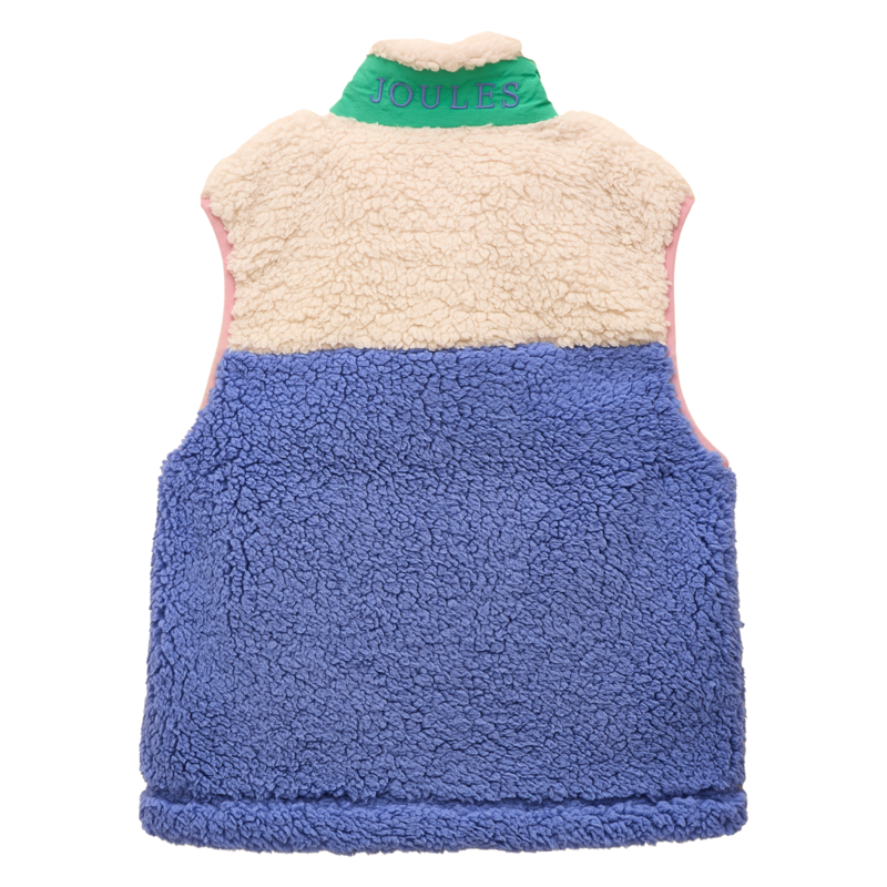 Joules Girls' Tilly Fleece Gilet - Blue Colourblock-1