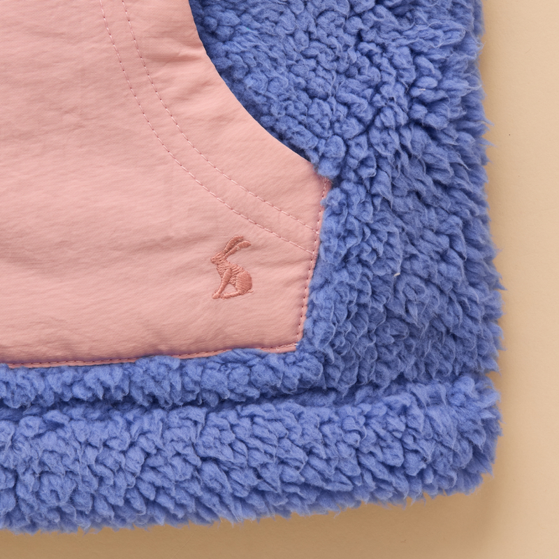 Joules Girls' Tilly Fleece Gilet - Blue Colourblock-2