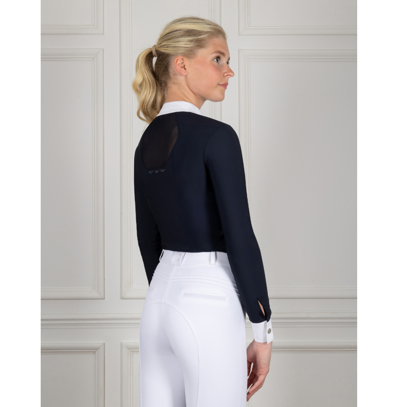 Coldstream Larkhall Diamante Show Shirt - Navy-2