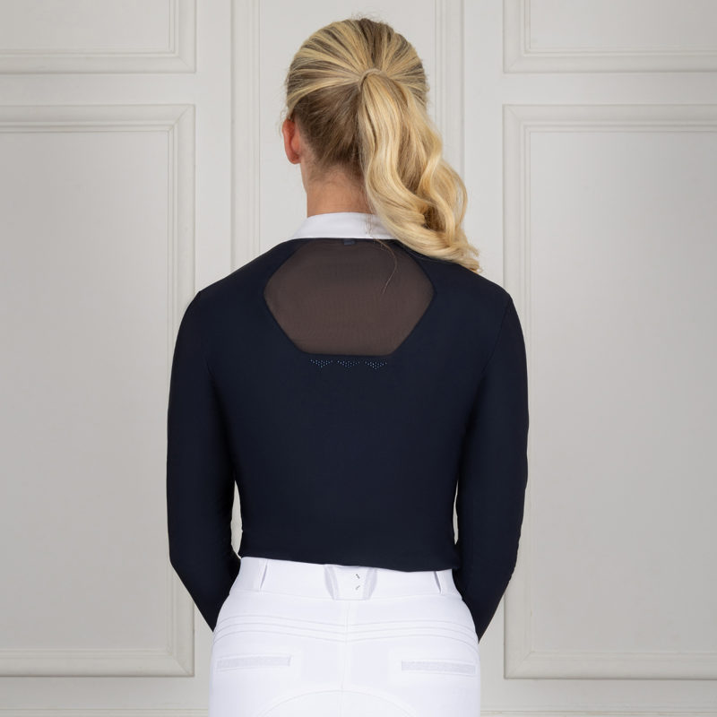 Coldstream Larkhall Diamante Show Shirt - Navy-1