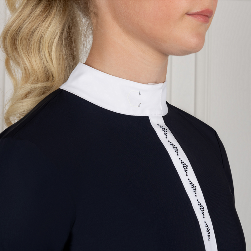Coldstream Larkhall Diamante Show Shirt - Navy-5
