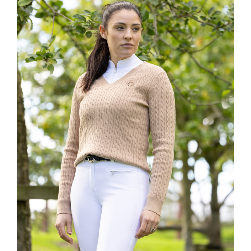 Coldstream Clarkston Knitted V-Neck Jumper - Champagne-3