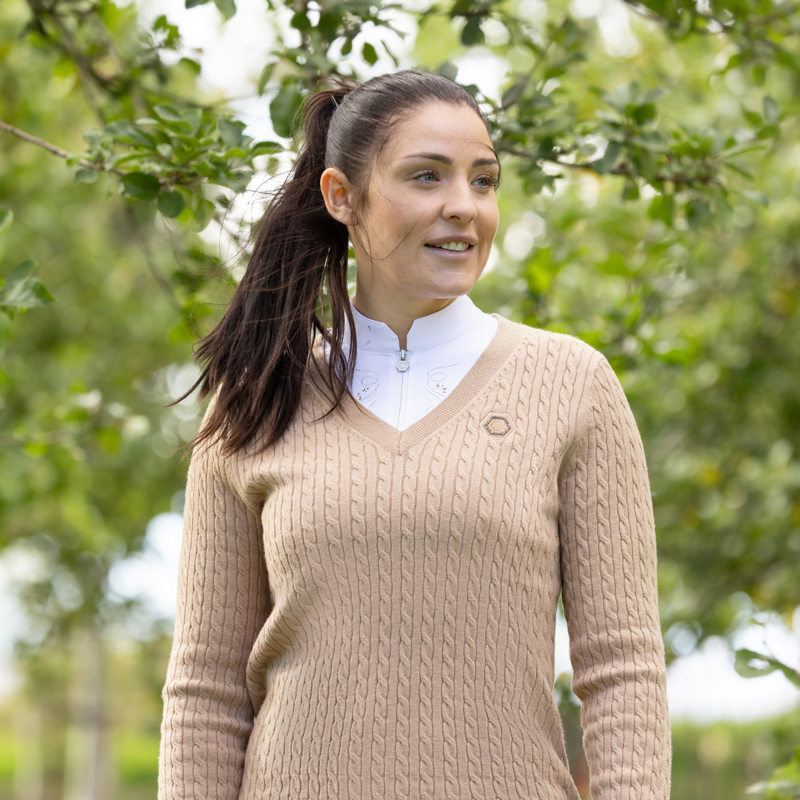 Coldstream Clarkston Knitted V-Neck Jumper - Champagne-4