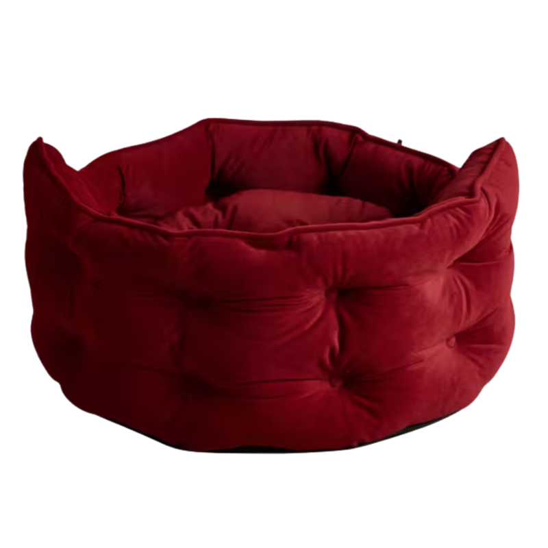 Joules Chesterfield Pet Bed - Burgundy - Large-1