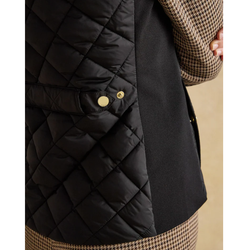 Joules Ladies Braemar Luxe Showerproof Diamond Quilted Gilet - Black-6