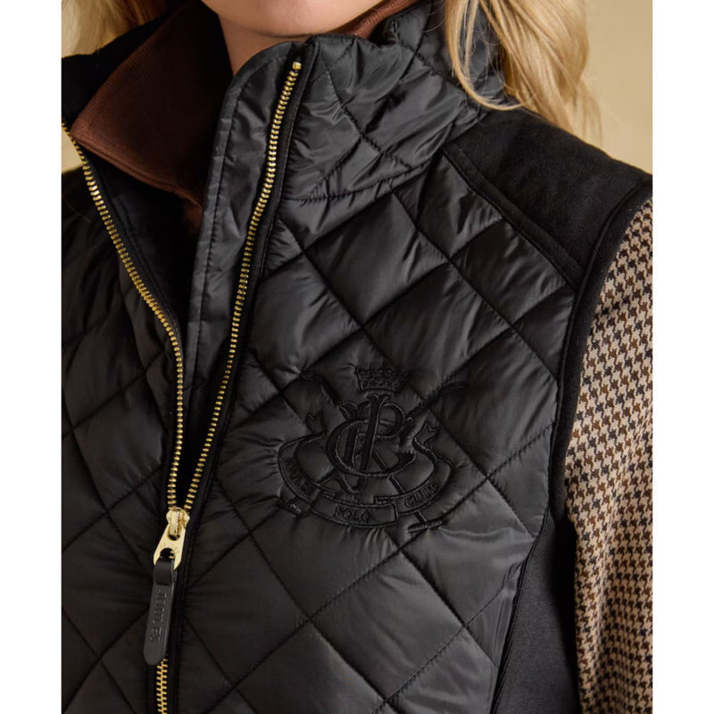 Joules Ladies Braemar Luxe Showerproof Diamond Quilted Gilet - Black-4