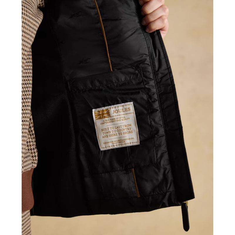 Joules Ladies Braemar Luxe Showerproof Diamond Quilted Gilet - Black-7