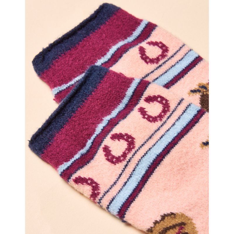 Joules Kids' Ellis Fair Isle Cosy Socks - Pink-1