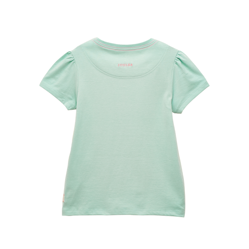 Joules Girls' Astra Applique Cotton T-Shirt - Aqua-1