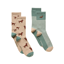 Joules Ladies Everyday Cotton Blend Socks 2 Pack - One Size - Khaki and Cream