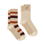 Joules Ladies Everyday Cotton Blend Socks 2 Pack - One Size - Neutral and Orange Dog