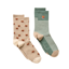 Joules Ladies Everyday Cotton Blend Socks 2 Pack - One Size - Khaki/Stone