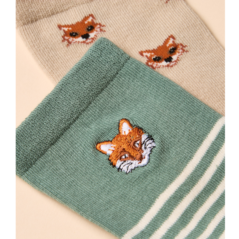 Joules Ladies Everyday Cotton Blend Socks 2 Pack - Khaki/Stone-2