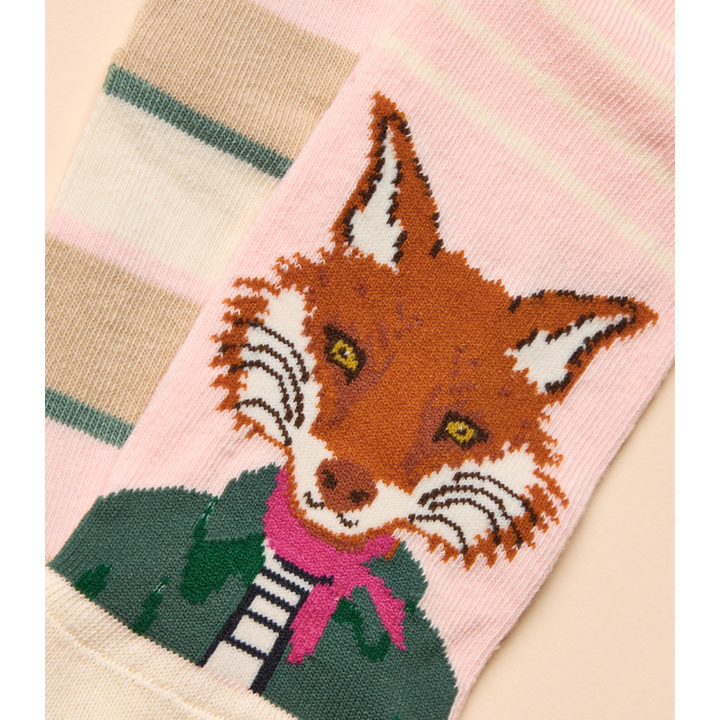 Joules Ladies Everyday Cotton Blend Socks 2 Pack - One Size - Pink Fox-1