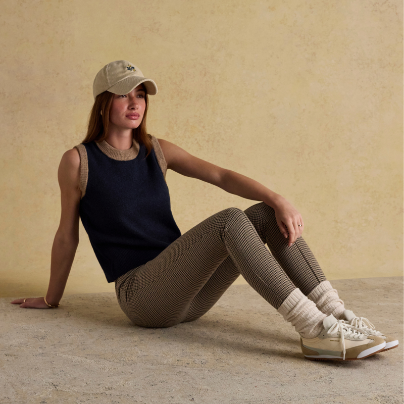 Joules Ladies Holly Knitted Crew Neck Vest - Navy And Camel-5