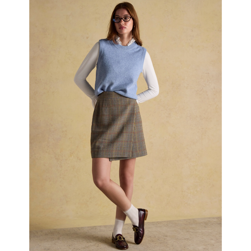 Joules Ladies Holly Knitted Crew Neck Vest - Blue-6