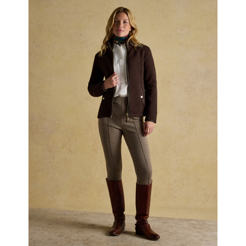 Joules Ladies Heritage Full Zip Through Fleece - Brown-4