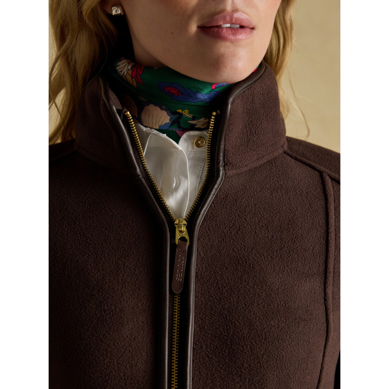 Joules Ladies Heritage Full Zip Through Fleece - Brown-9
