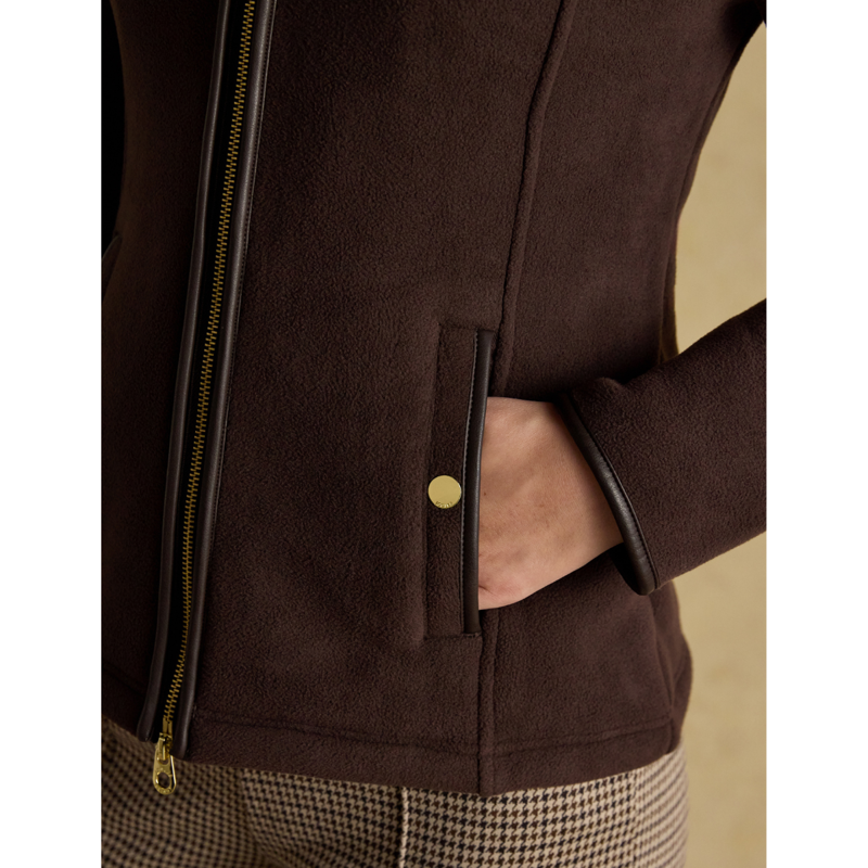 Joules Ladies Heritage Full Zip Through Fleece - Brown-8