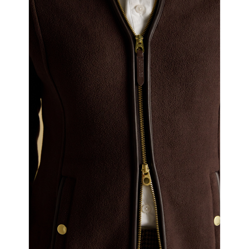Joules Ladies Heritage Full Zip Through Fleece - Brown-5
