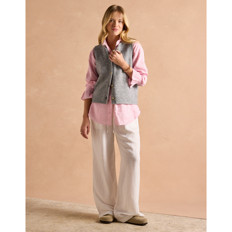 Joules Ladies Holly Button Through Knitted Vest - Grey-4