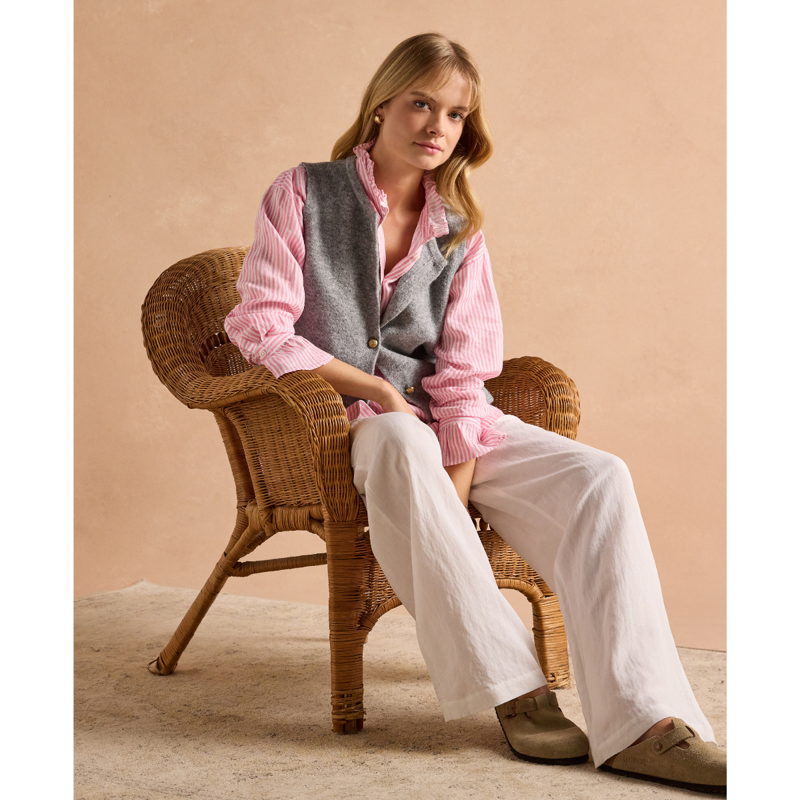 Joules Ladies Holly Button Through Knitted Vest - Grey-6