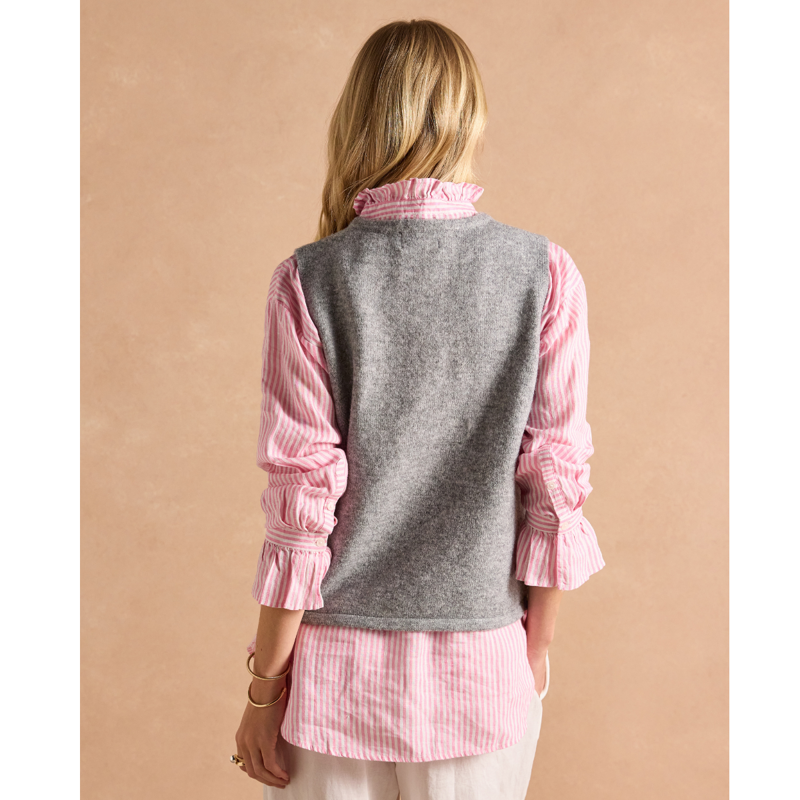 Joules Ladies Holly Button Through Knitted Vest - Grey-2